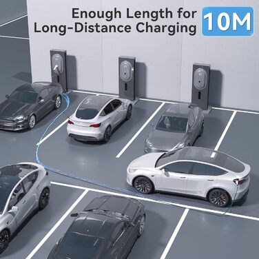 Кабель для зарядки електромобілів 22kW 32A Typ 2 (10м) | IP55 | для електромобілів та гібридів