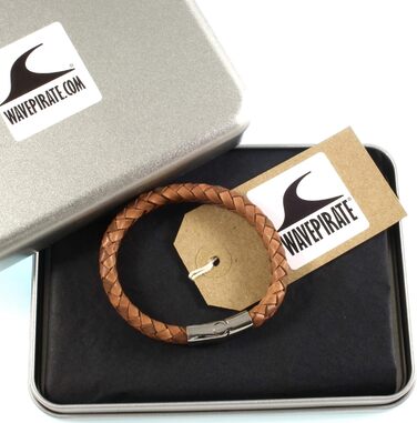 WAVEPIRATE® Браслет з натуральної шкіри Tarifa OV Cognac для чоловіків, 21 см