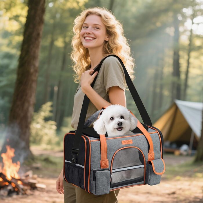 Транспортна переноска для котів та собак PETCUTE, сіра (L)