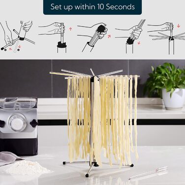 Сушарка для макарон KITCHENDAO на 3 кг, компактна, з обертовою системою, знімна для легкого чищення, нековзкі ніжки
