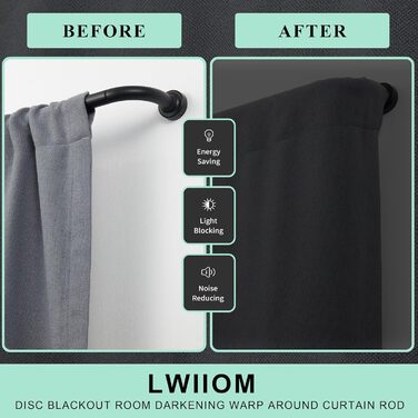 Штанга для штор Warmgold, діаметр 2,5 см, регульована штанга для затемнення, алюмінієві кінчики та кріплення, 71–381 см (2 шт. 16–28 см, чорний)