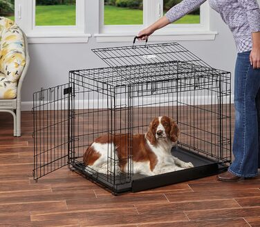 Кія MidWest Homes for Pets Ovation Modell 1924 - переносна будка для собак, чорна, для маленьких порід, з роздільником, захистом підлоги, витривала