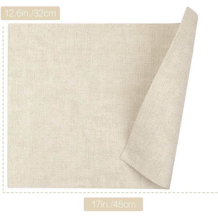 SUEH DESIGN Leather Placemats - Set of 6 Placemats, Washable, Leather-Look, Heat-Resistant PU Faux Leather Placemats for Home, Kitchen, Dining Table, 43cm x 31cm