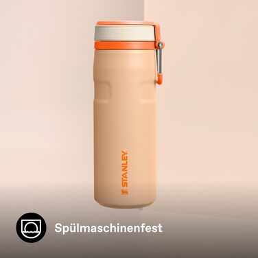 Термос-пляшка STANLEY 1913 IceFlow Bottle Twist Flip 0.47L, герметична пляшка для води з трубочкою, Orange Sherbet