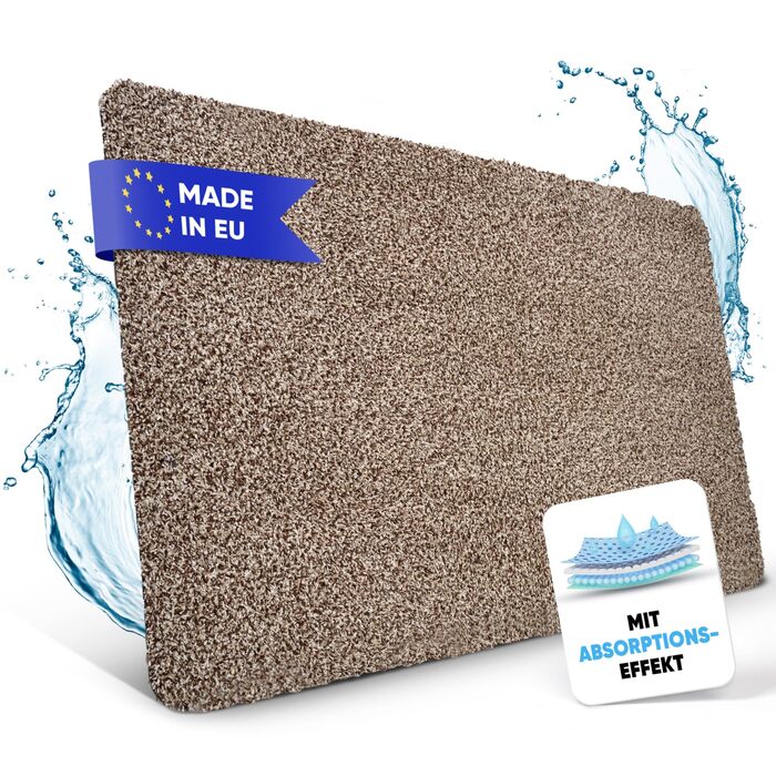 Килимок Entrando 40x60 см - бавовна, антиковзаючі, для дому та вулиці - під двері, терасу, балкон (Бежевий)