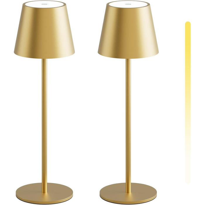 LED настільна лампа K-Bright з регулюванням яскравості, акумуляторна, бездротова, 3000K/4000K/6000K, 3 колірні температури, USB-C, IP54, чорна