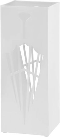 Металева підставка для парасоль та тростей Shakub, 2 слоти, дизайн з вирізами, 25x25x50 см, білий колір