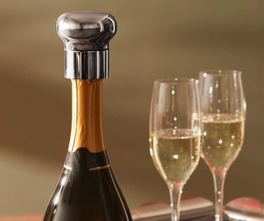Alessi Noè GIA12 - Hermetic Bottle Stopper Design for Wine and Champagne Bottles, Polished, 10 x 8 x 14 cm