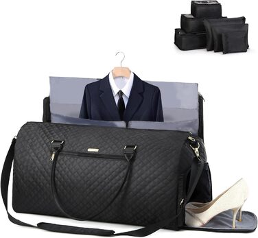 Сумка-органайзер для подорожей 2в1, жіноча, 50L, з відділеннями для взуття та речей, чорна