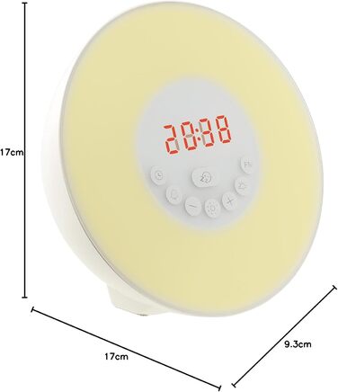 auvisio Light Alarm Clock: Wake-up Light Radio Alarm Clock w. Sunrise Simulation, Nature Sounds (Alarm Clock with Light and Nature Sounds, Wake Up Light, Gift Ideas)