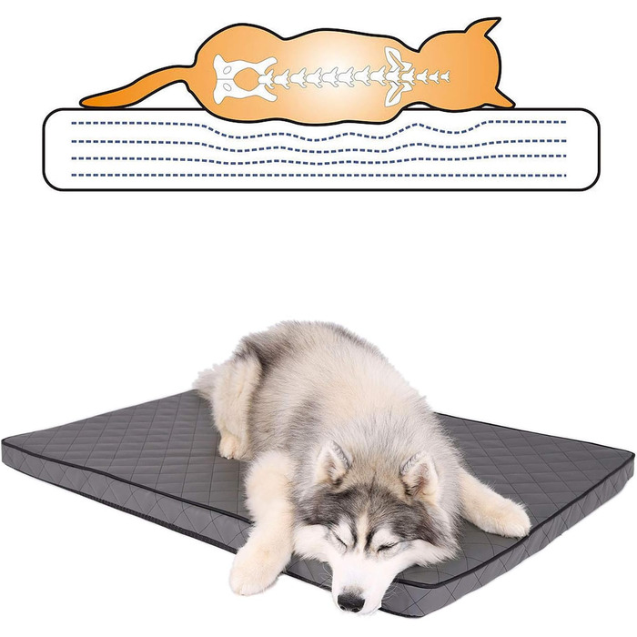 Ортопедичний килимок для собак Lionto з Memory Foam, 80x55 см, знімний чохол та антиковзаюче покриття