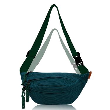 Чоловіча/Жіноча поясна сумка на шнурку (Cordura) Зелена, унісекс, регульований ремінь