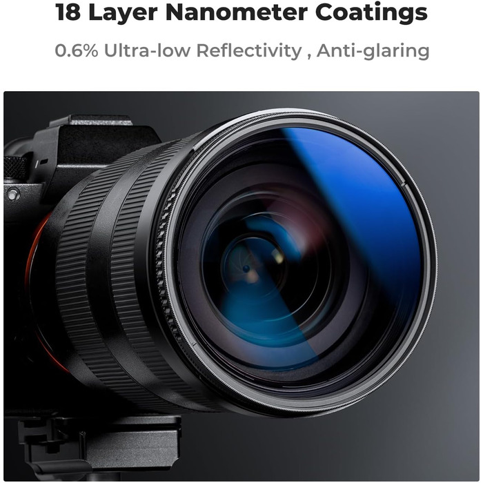 Поляризаційний фільтр K&F Concept Nano CPL 40.5mm з кришкою об'єктива, серветкою для чищення та захисним фільтром з 18-шаровим нанопокриттям