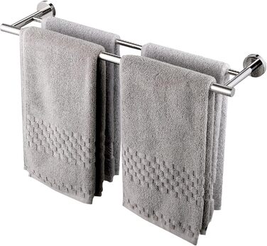 Тримач для рушників KES, подвійний, з нержавіючої сталі SUS304, 60 см, полірований, A2001S60