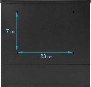 Поштовий ящик Verda з газетницею, нержавіюча сталь, антрацит, 37x37x11 см, вікно, тримач для газет, табличка для імені, сучасний, погодостійкий, 2 ключі