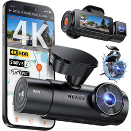 Відеореєстратор VANTRUE N4 Pro S 4K STARVIS з GPS, 3 канали (4K+1080P+1440P), WiFi 5GHz, паркувальний режим 24/7, голосове керування, IR нічне бачення, LTE (опціонально)