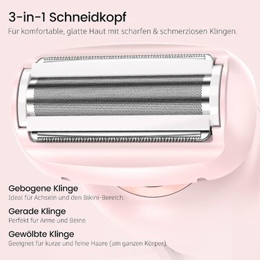 Електричний жіночий триммер Intimrasierer для бікіні, ніг, рук та тіла 2-в-1. Вологостійкий IPX7, USB-C, рожевий