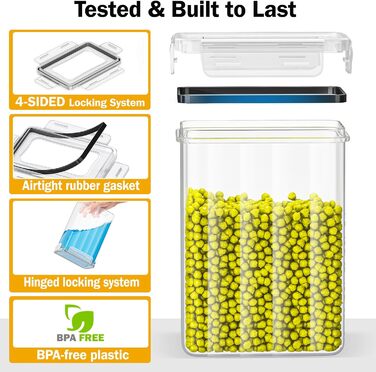 24 герметичні контейнери для зберігання продуктів з кришкою, BPA-free, об'єм 33.6L