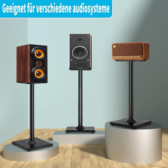 Підставка для акустики, регульована висота, 1 пара, для сателітної та поличкової акустики, до 5 кг, з кабелепроводом (SB-202-висота не регулюється)