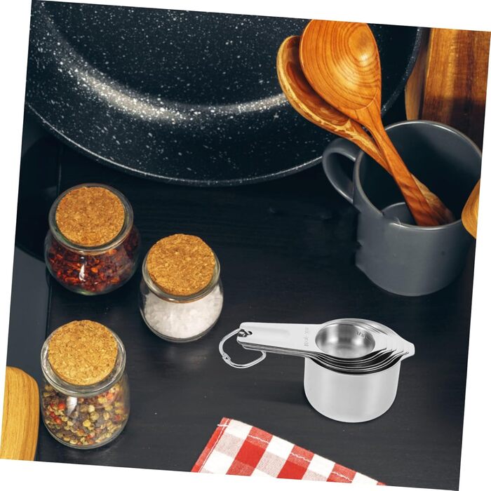 MAGICLULU 3-Piece Baking Tool Set, Paper Coffee Cups with Lids, Measuring Spoons, Bowl Holder Clips, Latte Glasses, Modern Adjustable Cutlery, Automatic Bottle Opener, Gold, Silver, Stainless Steel