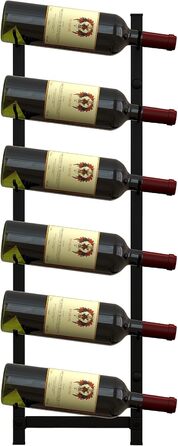 Стильна полиця для вина Costway на 6 пляшок, металева, чорна, індустріальний стиль