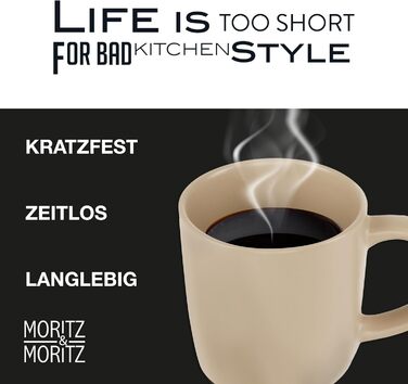 Набір кавових чашок Moritz & Moritz NORDIC, 6 шт., бежевий (taupe), 300 мл, кераміка, з ручкою