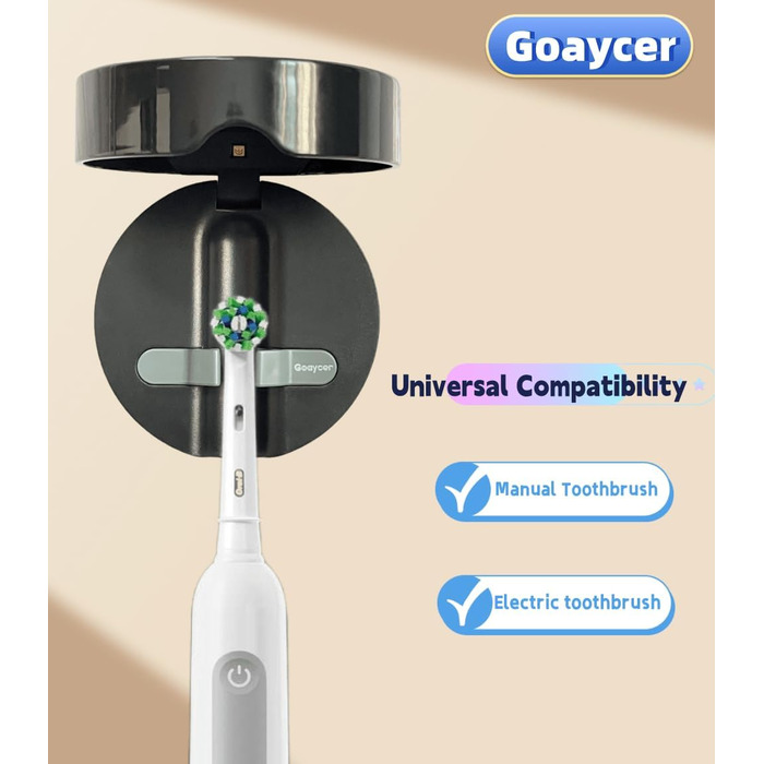 Bathroom Toothbrush Holder, Smart Toothbrush Cleaner with Heat Dryer, Rechargeable Toothbrush Covers