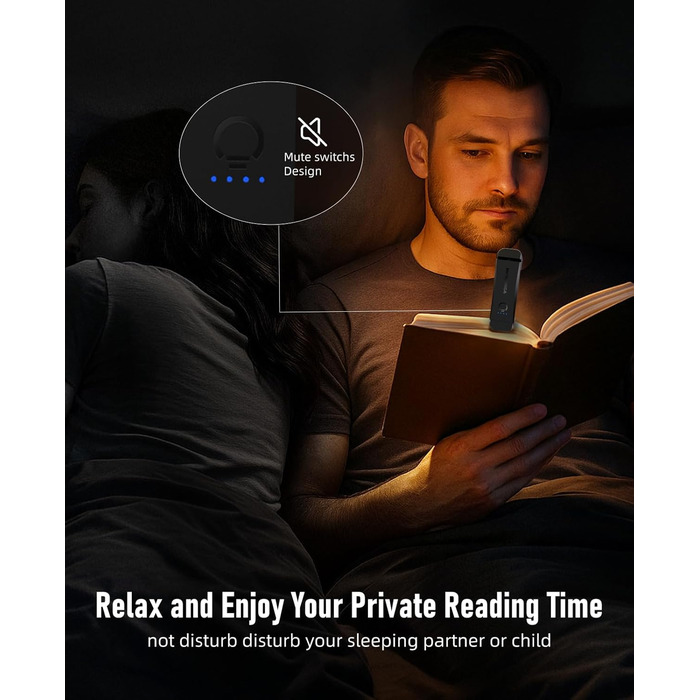 Світлодіодна лампа для читання HIONXMGA з кріпленням на книгу, 3 кольори, регулювання яскравості, перезаряджувана, для любителів книг та дітей, чорний колір