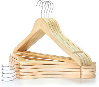 Дерев'яні вішалки для одягу з зачіпками для спідниць та штанів, 360° обертання, 20 шт. (білі)