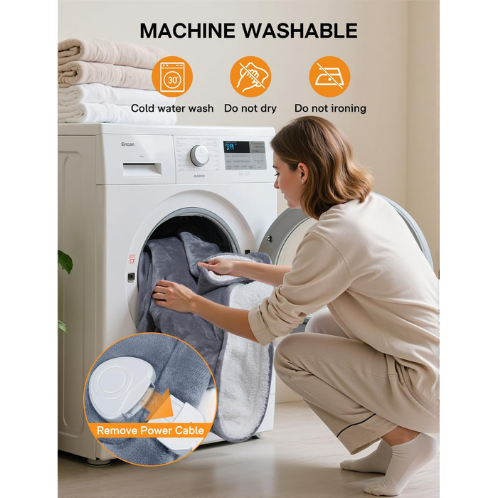 Електрична ковдра ALLJOY з автовимкненням, 180x150 см, 9 рівнів нагріву, для подарунків чоловікам та жінкам