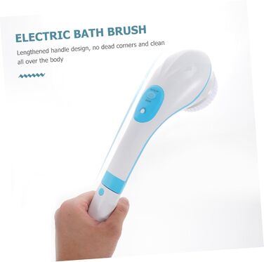 Minkissy 1-Piece Bath Brush Body Cleaning Brush Rotating Exfoliating Brush Face Washing Brush Massage Brush Electric Shower Brush Massage Brush for the Back Bath Accessories Abs Blue