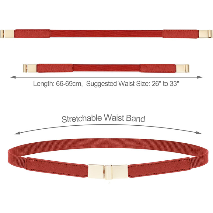 Жіночі тонкі ремінні EAONE (5 шт.) - золотий/чорний/білий/червоний/темно-синій