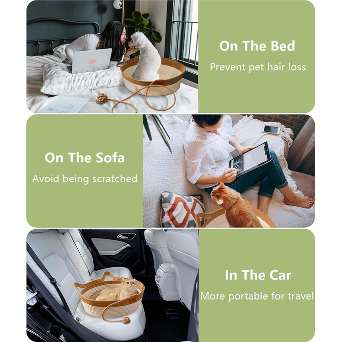 Кігтеточка для котів 7WUNDERAR Katzenett - круг, діаметр 42 см, висота 15 см, з мотузки, для кошенят та маленьких собак