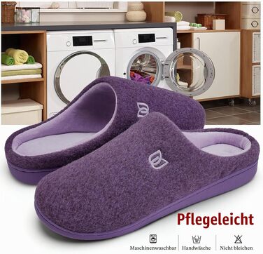 Жіночі зимові капці WateLves з ефектом пам'яті (Memory Foam), теплі та м'які тапочки з штучним хутром, протиковзкі плюшеві капці для дому та вулиці (Фіолетові, 42/43 EU)