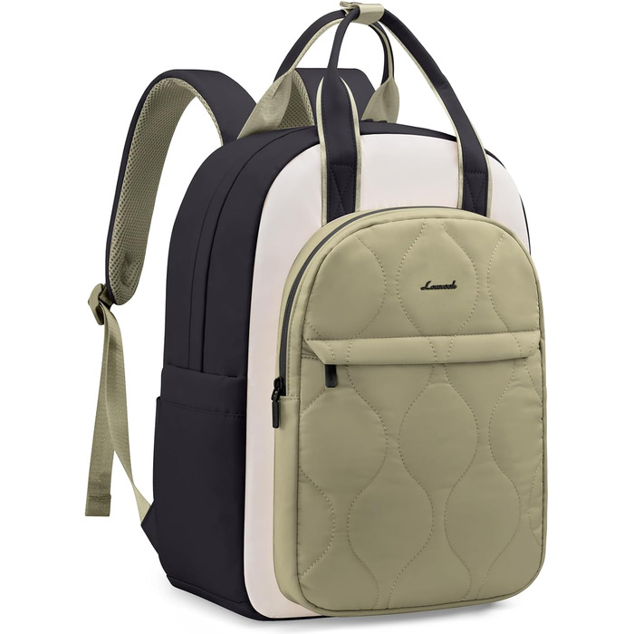 LOVEVOOK Рюкзак для жінок, рюкзак для ноутбука, шкільний рюкзак для підлітків, легкий рюкзак з подушкою, великий робочий рюкзак, сумка для навчання, рюкзак на день, елегантний для університету, подорожей, 15.6' (B-beige Grün, 15.6')