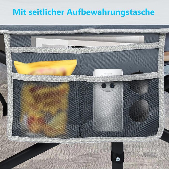 Ліжко похідне складане для кемпінгу та гостей, 190x62x38 см, з сумкою для транспортування - Feldbett