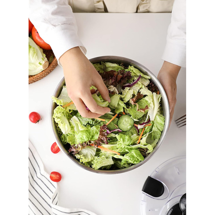Large 4.5L Salad Spinner Stainless Steel 18/10 High-Quality with Transparent Lid, Non-Slip Bottom - Salad Spinner with Crank Mechanism - BPA-Free & Dishwasher Safe, Black