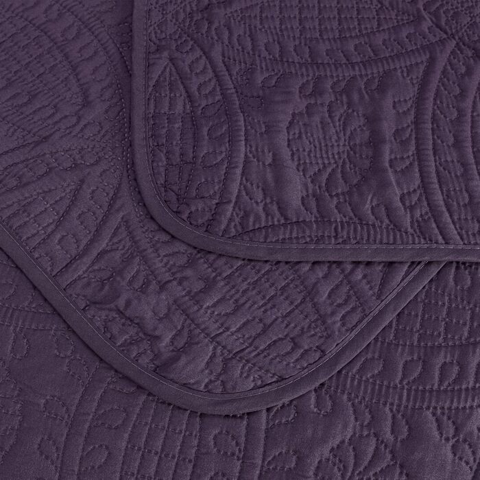 Chezmoi Collection Austin: Комплект з 3 великих пледів (Синьо-зелений) - Плед, Queen, Violett