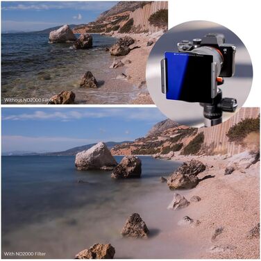 Набір фільтрів K&F Concept Nano-X: квадратний фільтр, фільтротримач, 8 адаптерних кілець (ND2000)