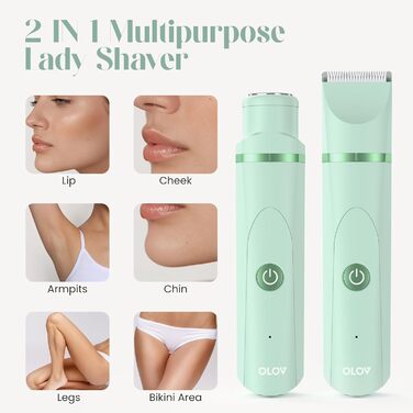 Електричний тример для бікіні для жінок, безболісний жіночий тример, акумуляторний, водонепроникний IPX7, для ніг, пахв, інтимної зони