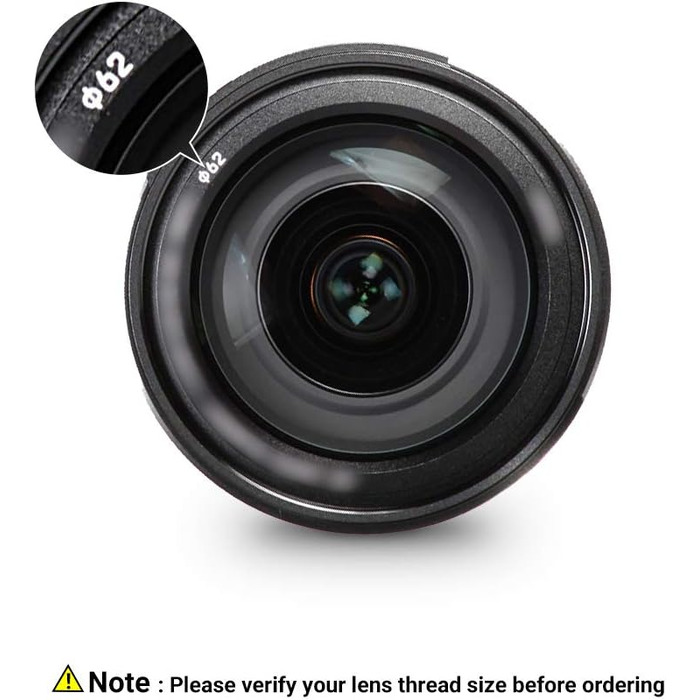 Фільтр JJC Glas-Stern 62mm (4/6/8 променів) для Sony A7/A7C/A7R/A7S/A9 + об'єктив Sony FE 90mm F2.8 Macro G OSS та інші об'єктиви з різьбою 62mm