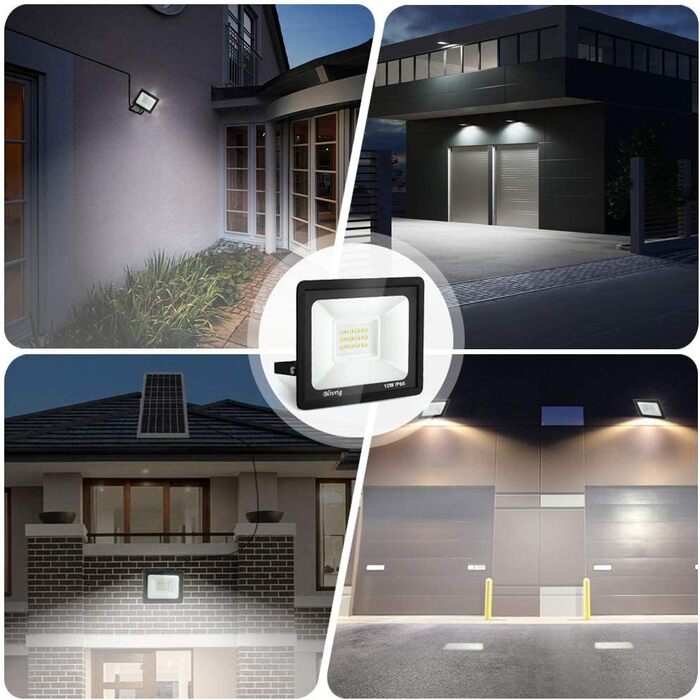 Bright LED Floodlight Outdoor, Warm White, Outdoor Floodlight, Super Bright 10000LM Floodlight, Outdoor Spotlight IP66 Waterproof, 3000K Outdoor Spotlight, Warm Searchlight for Garden, Garage, Yard (Warm White) (Warm White, 10W-NEW)