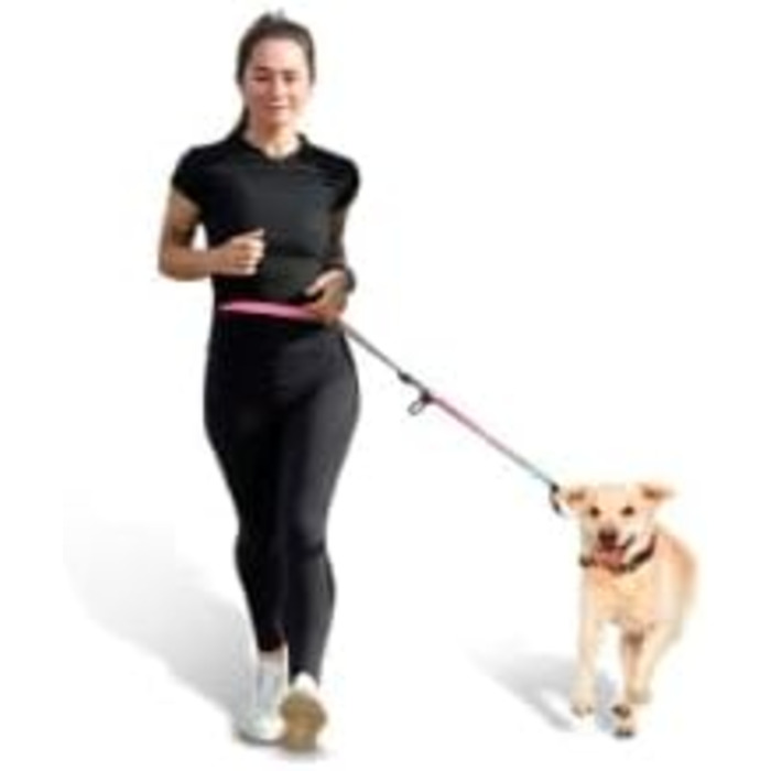 Міцна повідець для собак COSYHOMELONDON, без натягу, з амортизатором, для прогулянок та тренувань, з кріпленням для авторемня, 1,2 - 1,8 м, фіолетовий