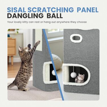 Кігтеточка-будиночок для котів, велика, з інтегрованою драбиною та місцем для відпочинку