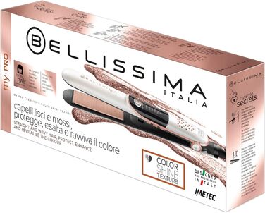 Випрямляч для волосся Bellissima Creativity Color Shine B22, для фарбованого волосся, з регулюванням температури 150-230°C, захисне покриття