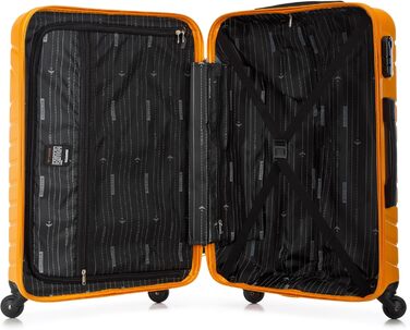 Набір валіз WITTCHEN Cube Line (S+M+L) з ABS, геометричним тисненням, 4 колесами, телескопічною ручкою та комбінаційним замком (Оранжевий)