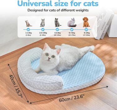 Підвісне ліжко для котів CATISM 360° з можливістю обертання, кошик для сну, 36x38 см, до 20 кг (блакитний)