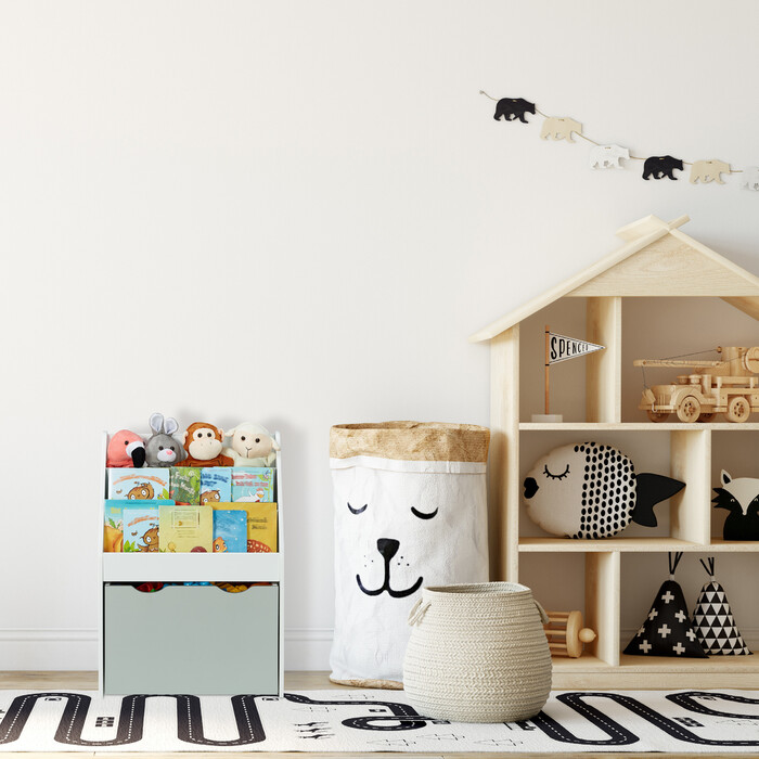 Relaxdays Kids' Bookshelf with Toy Box