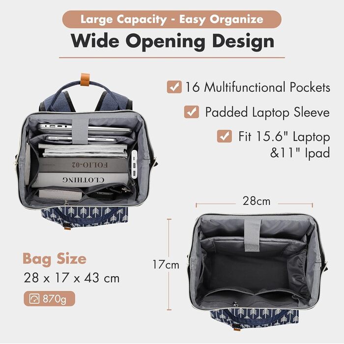 Рюкзак Lekesky для жінок: шкільний, для ноутбука 15.6