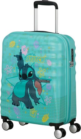 Чемодан American Tourister Wavebreaker Disney FL Spinner L, 77 см, 96 л, коліщата, Disney Stitch Flower, матове покриття